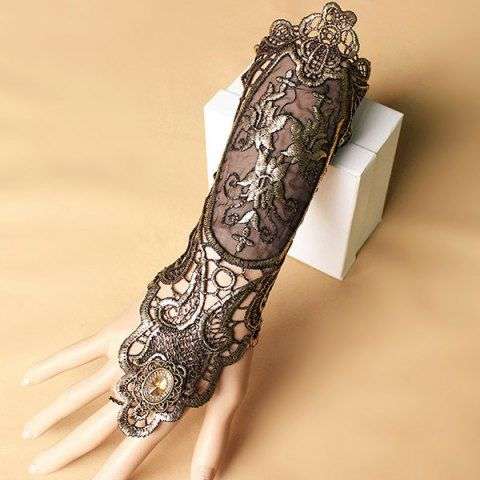 Floral Lace Retro Lace Up Glove Bracelet