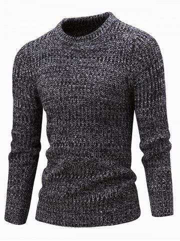 Crew Neck Ribbed Knitted Sweater - Large