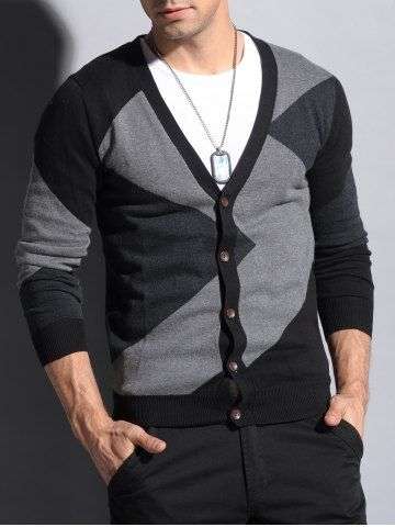 Color Matching Button Up Cardigan - Large