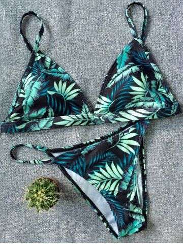 Tropical Print String Bikini Set