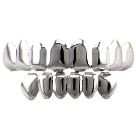 Hip Hop Top and Bottom Teeth Grillz Set