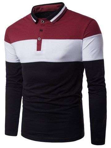Polo Collar Long Sleeve T shirt - Medium
