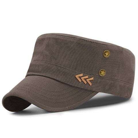 Arrows Star Rivet Embellished Military Hat