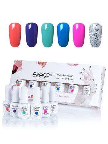 Soak Off Elite99 Gel Nail Polish Kit with One Bottle Sequins