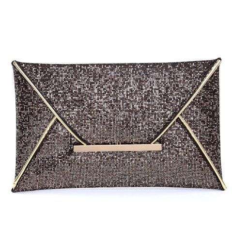 Glitter Envelope Metal Clutch Bag