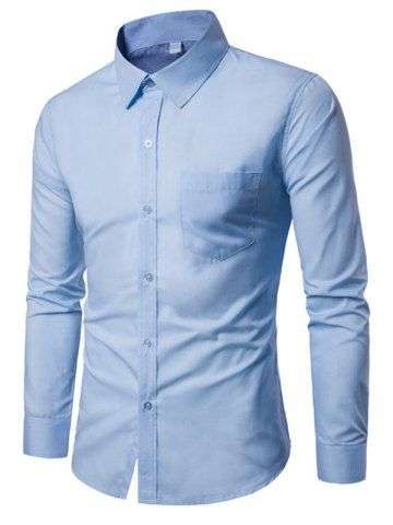 Chest Pocket Slim Fit Long Sleeve Shirt