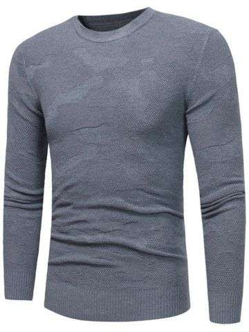 Crew Neck Irregular Pattern Sweater - Large