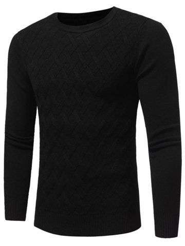 Net Pattern Crew Neck Sweater