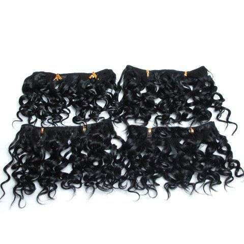 4Pcs Short Shaggy Water Wave Synthetic Hair Wefts