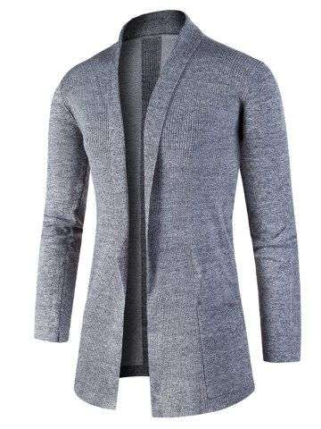 Jacquard Knitted Open Front Cardigan