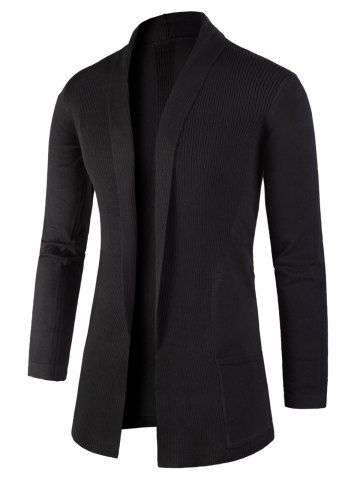 Jacquard Knitted Open Front Cardigan