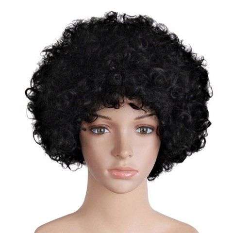 Short Oblique Bang Bouffant Curly Synthetic Wig