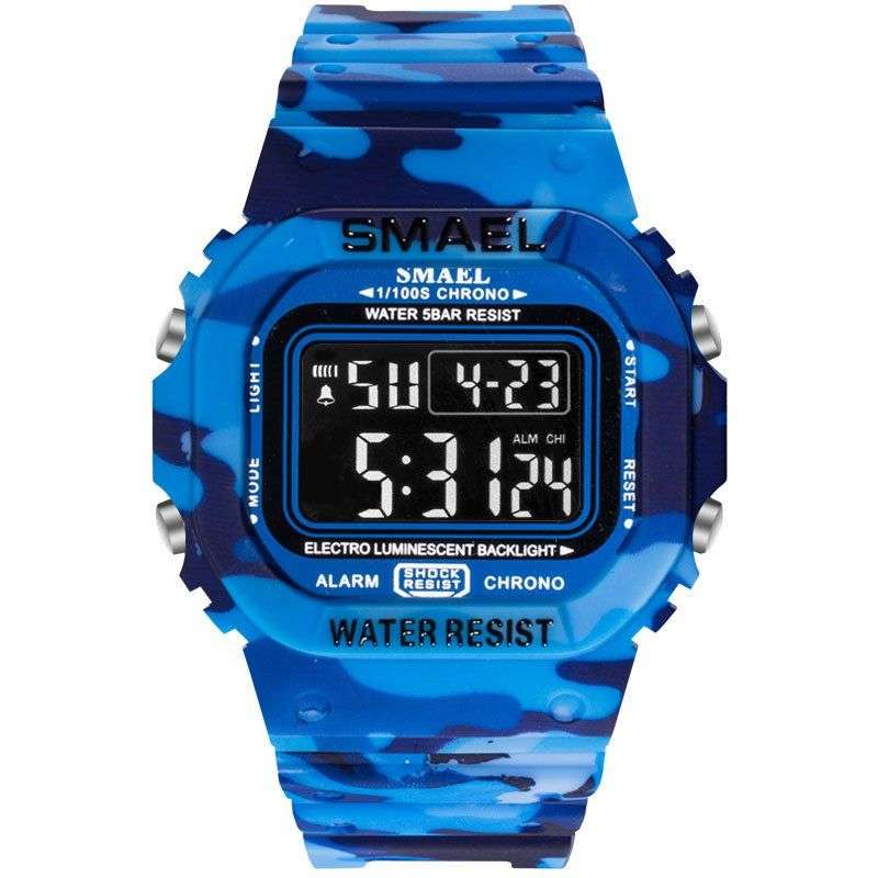 SMAEL Shock Proof Blue Camouflage Digital Edition 5ATM WATER RESISTANT **BRAND NEW**