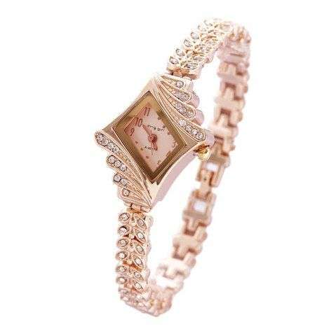 Reebonz Luxurious and Elegant Ladies Quartz Bracelet Rose Gold Diamond Watch