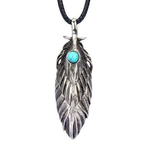 Fashion Accessories Personality Ancient Feather Turquoise Necklace