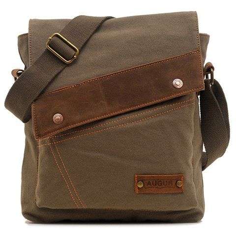 Stitching Design Messenger Bag For Men