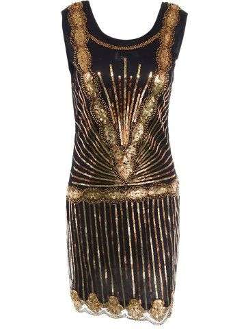 Wavy Hem Sequined Dress For Women