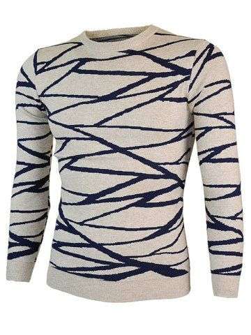 Round Neck Long Sleeve Sweater - Large