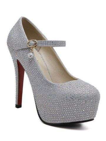 Rhinestone Stiletto Heel Pumps - 37