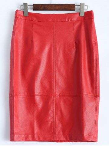 Faux Leather Skirt - Medium