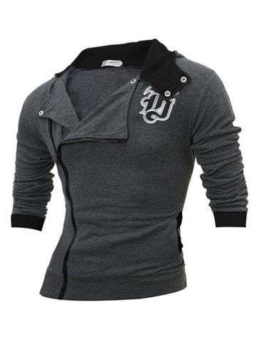 Zipper Long Sleeve Hoodie - 4XLarge