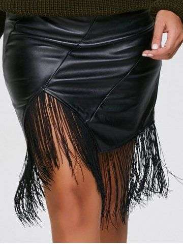 Asymmetric Fringe Skirt - Small