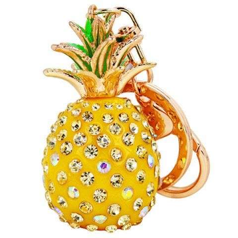 Rhinestone Pineapple Keyring