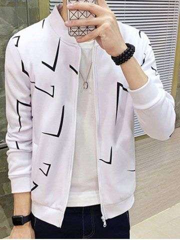 Stand Collar Long Sleeve Jacket - Large