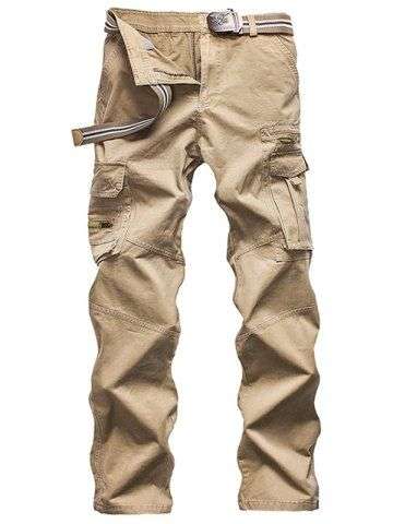 Zippered Straight Cargo Pants