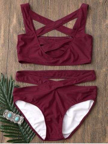 Low Cut Strappy Criss Cross Bikini