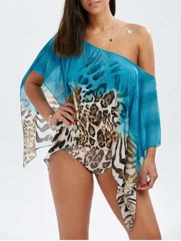 Leopard Asymmetrical One Shoulder One Piece Swimsuit