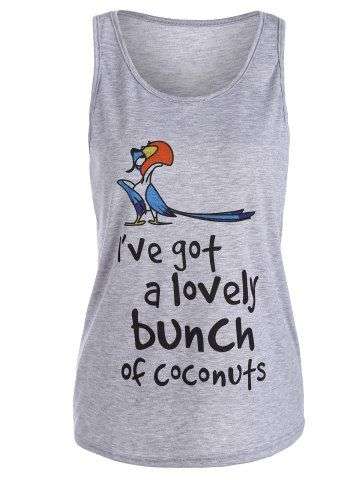 Casual Cartoon Print Tank Top