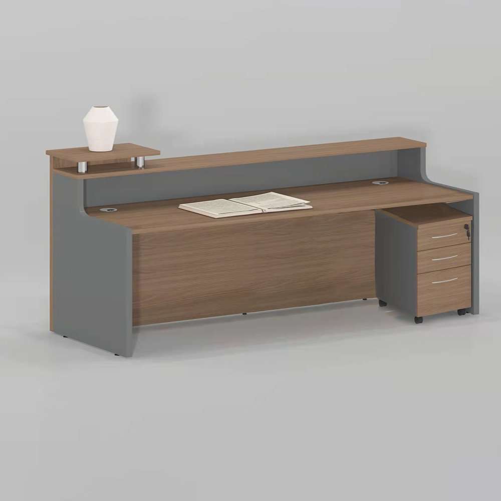 GOF Furniture - Trestle 2 Reception Counter - Walnut
