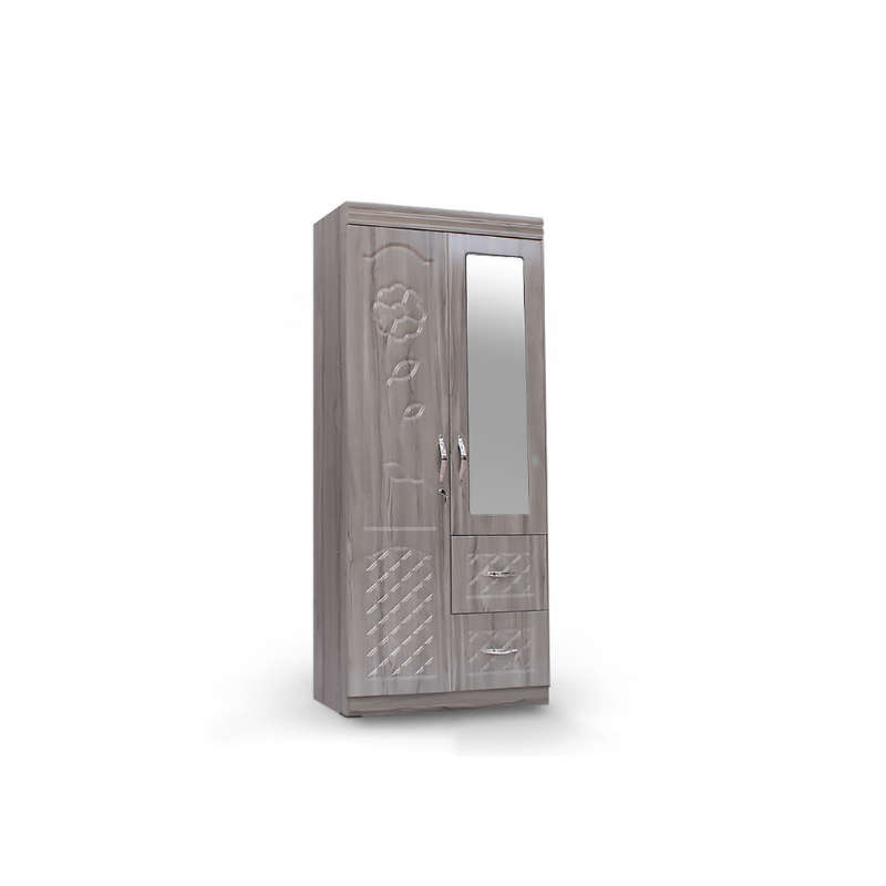 GOF Furniture-Manhattan 2Door Wardrobe - Light Grey