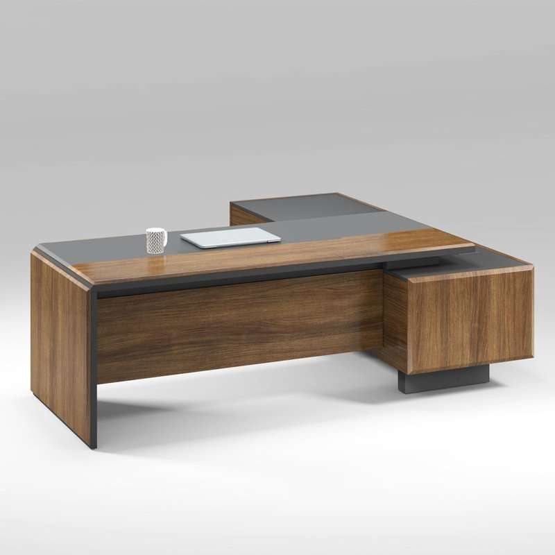GOF Furniture-Afton 2 Executive Desk - Cocoa Brown