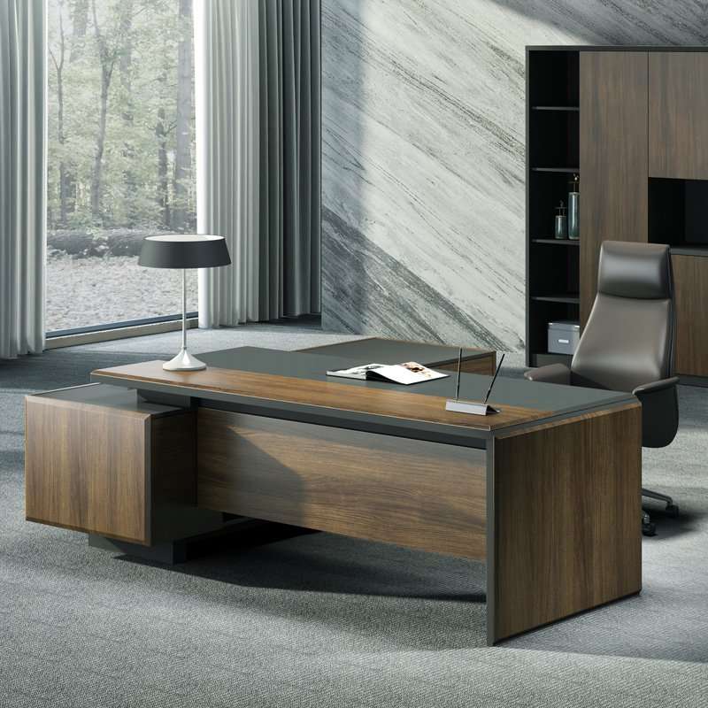 GOF Furniture-Afton 2 Executive Desk - Cocoa Brown