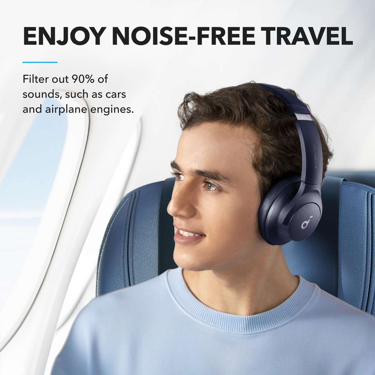Soundcore Q20i Wireless Bluetooth ANC Noise Cancelling Headphones - Blue