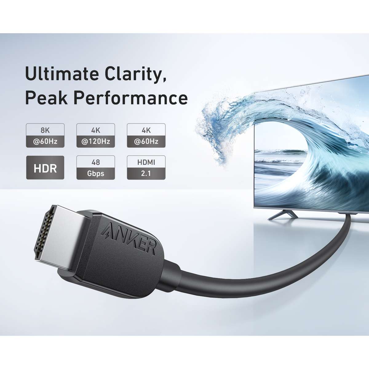 Anker HDMI to HDMI 8K@60Hz Cable - 1.8m Black