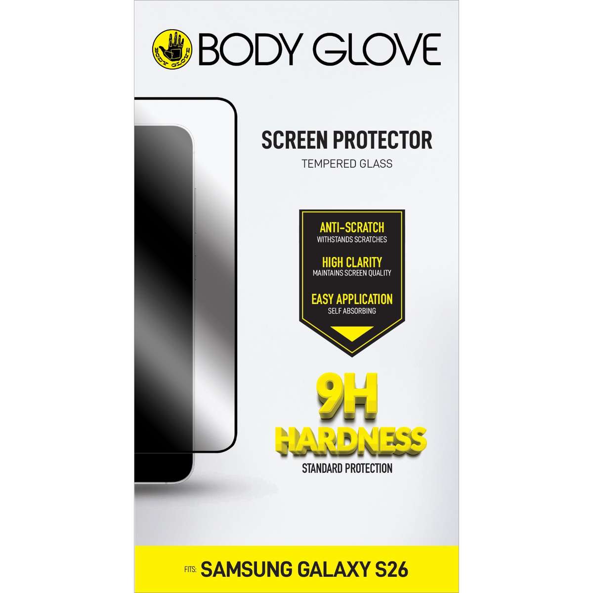 Samsung Galaxy S26 Body Glove Tempered Glass Screen Protector  Black Border