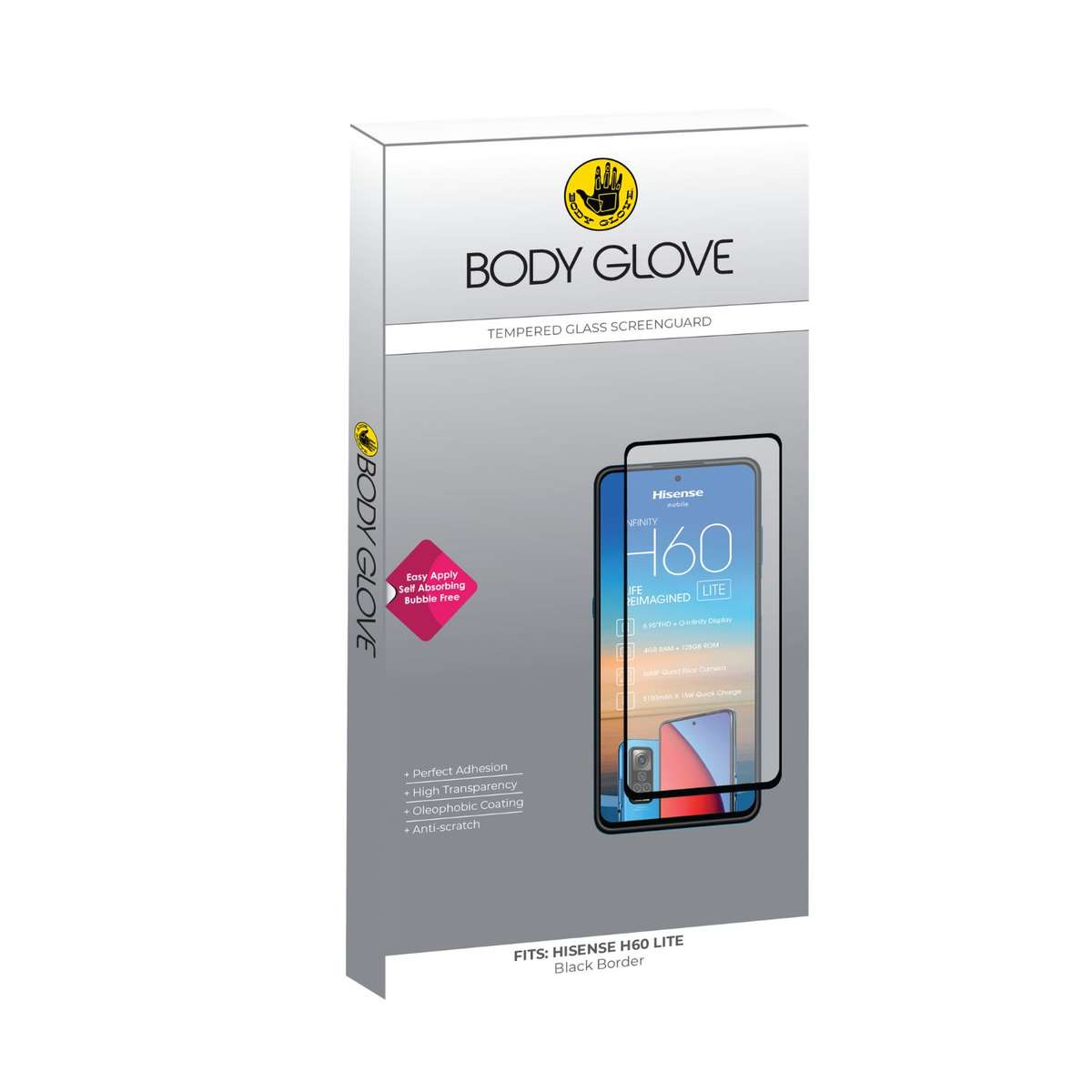 Hisense H60 Lite Body Glove Screen Protector Black Border