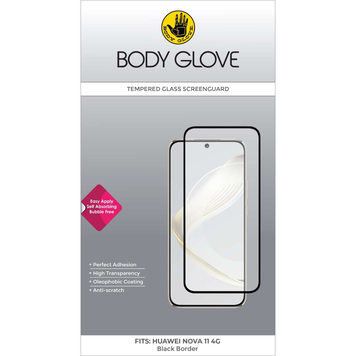 Huawei nova 11 4G Body Glove Screen Protector - Black Border