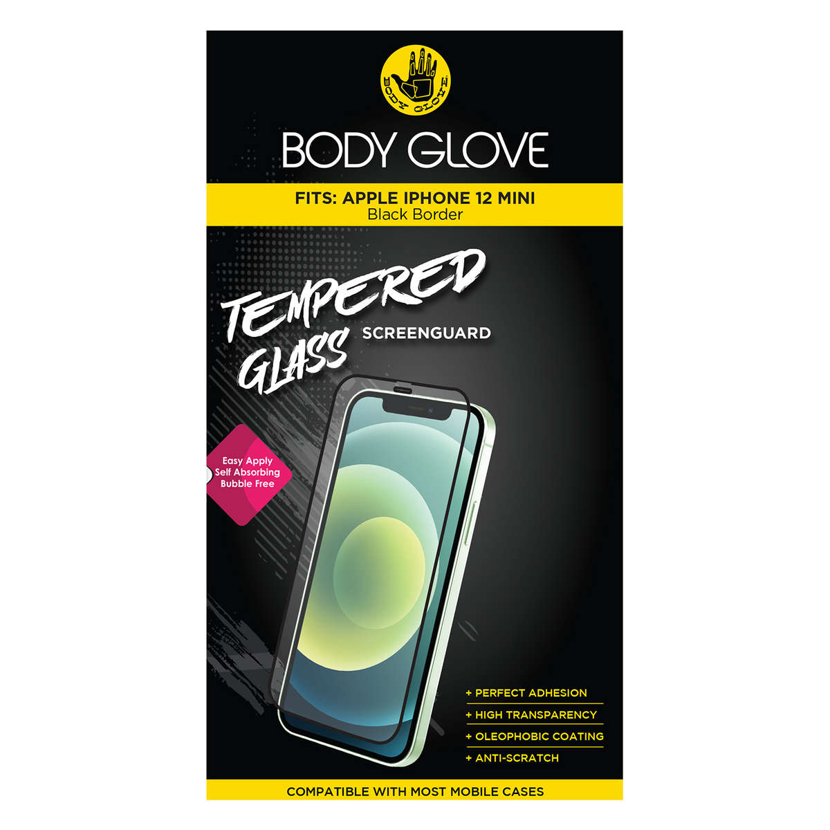iPhone 12 Mini Body Glove Tempered Glass Black Border