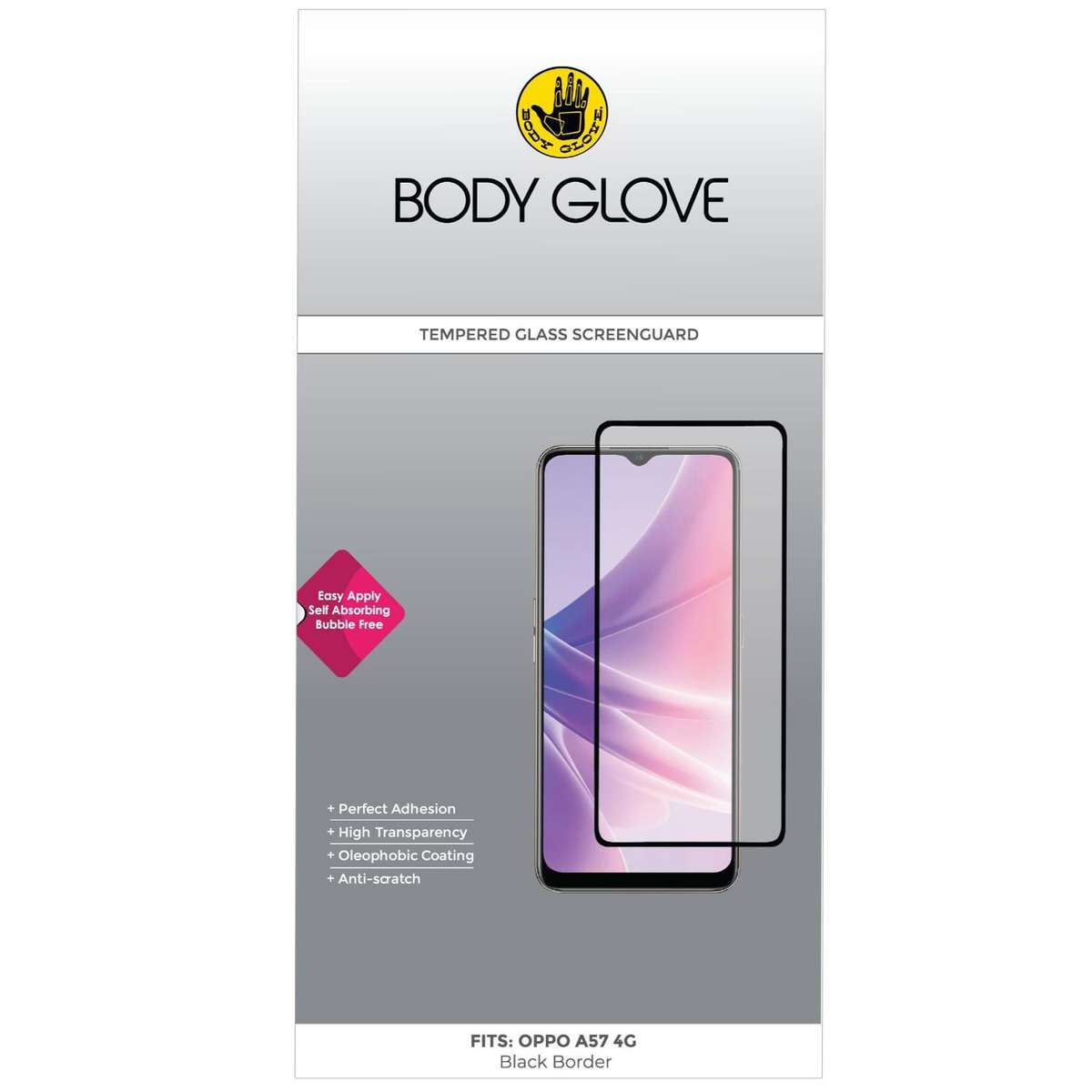 Oppo A57 4G Body Glove Screen Protector - Black Border
