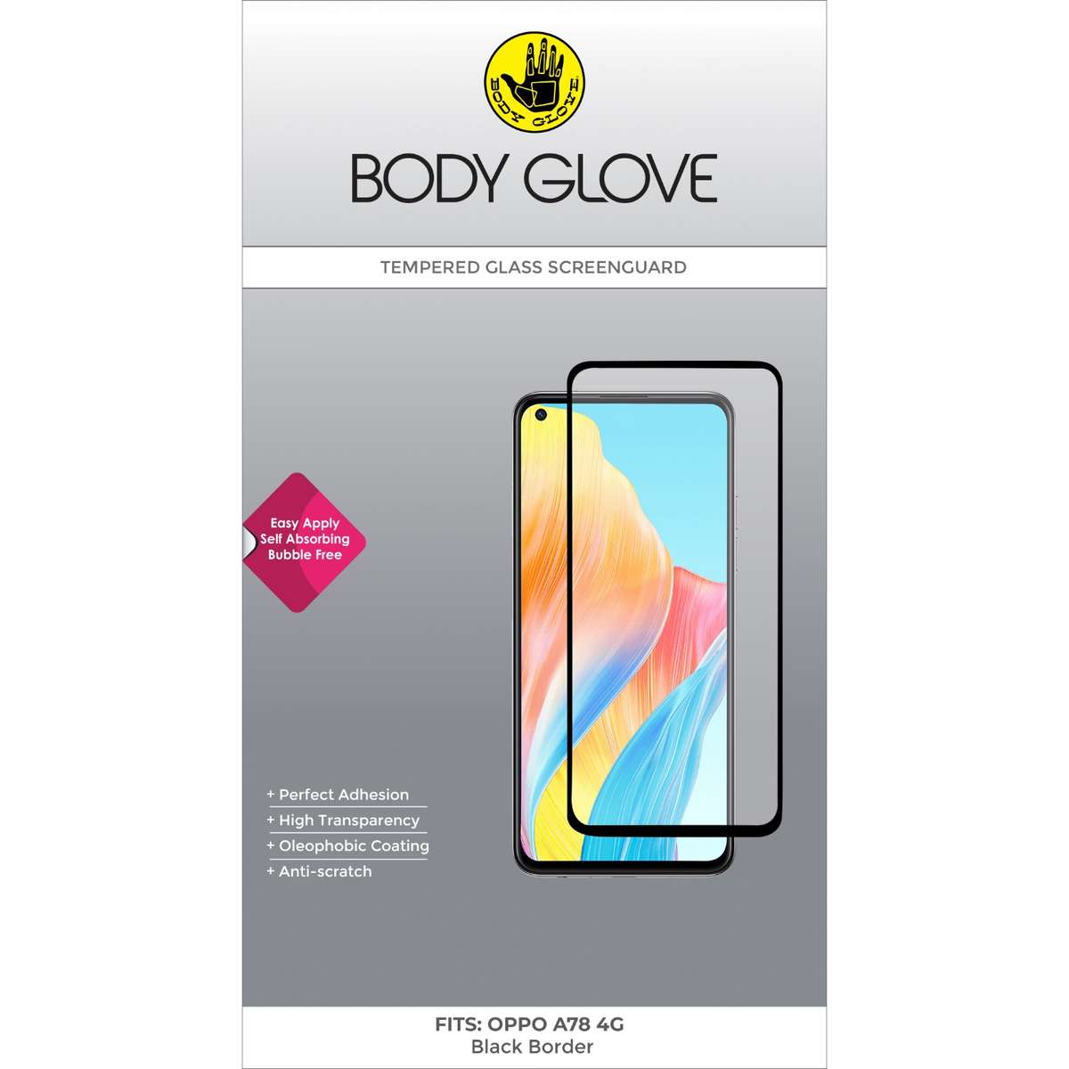 Oppo A78 4G Body Glove Screen Protector - Black Border