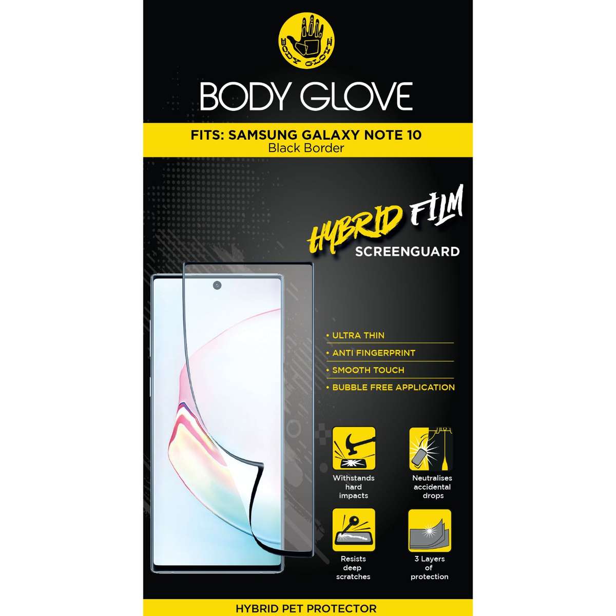 Samsung Galaxy Note 10 Body Glove Screen Protector Black Border