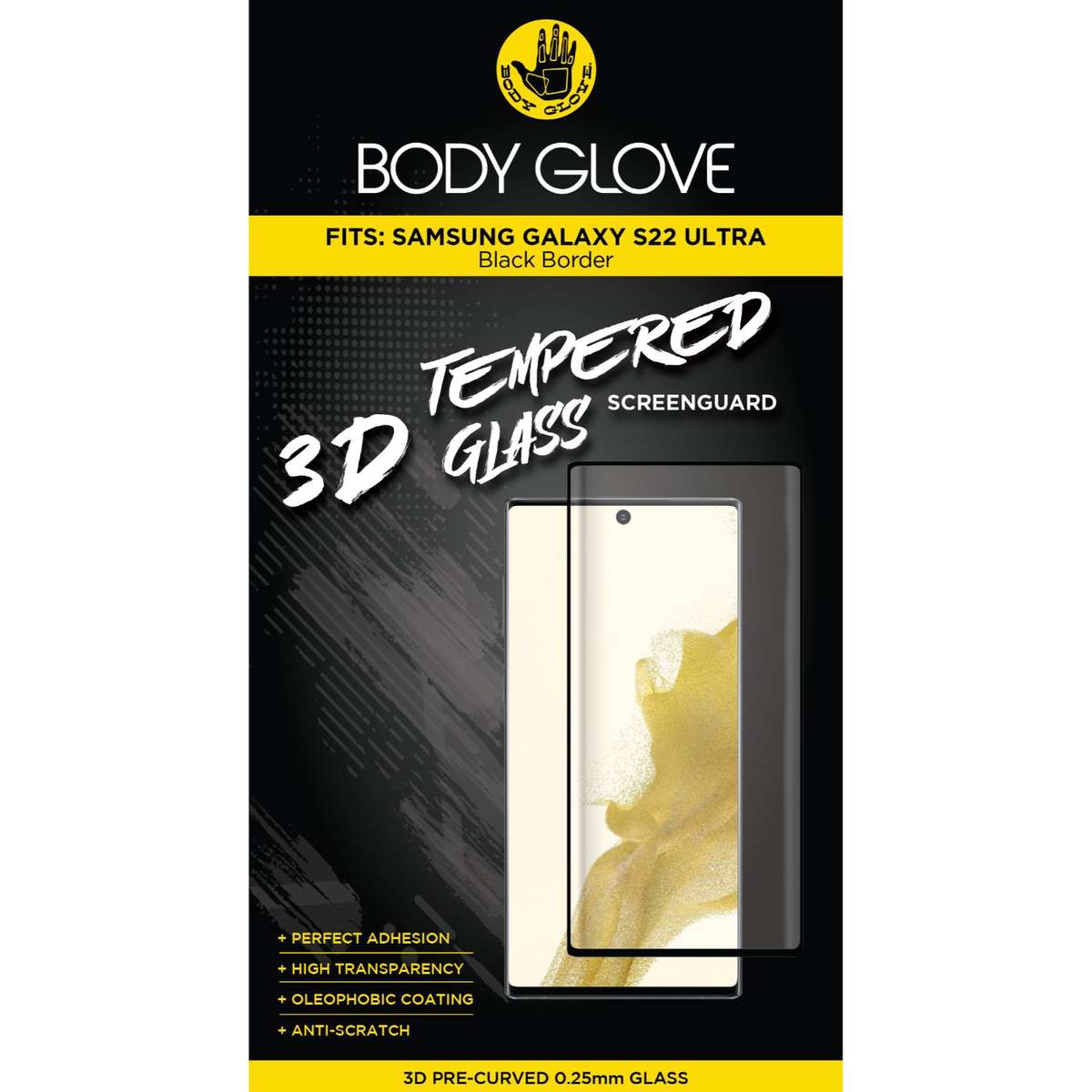 Samsung Galaxy S22 Ultra 5G Body Glove 3D Screen Protector Black Border