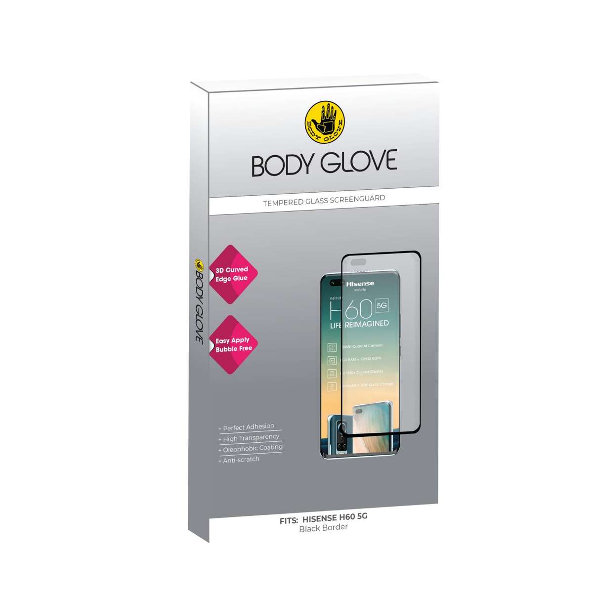 Hisense H60 5G Screen Protector Body Glove 3D Tempered Glass