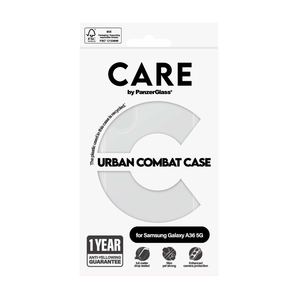 Samsung Galaxy A36 5G PanzerGlass Urban Combat Case - Clear