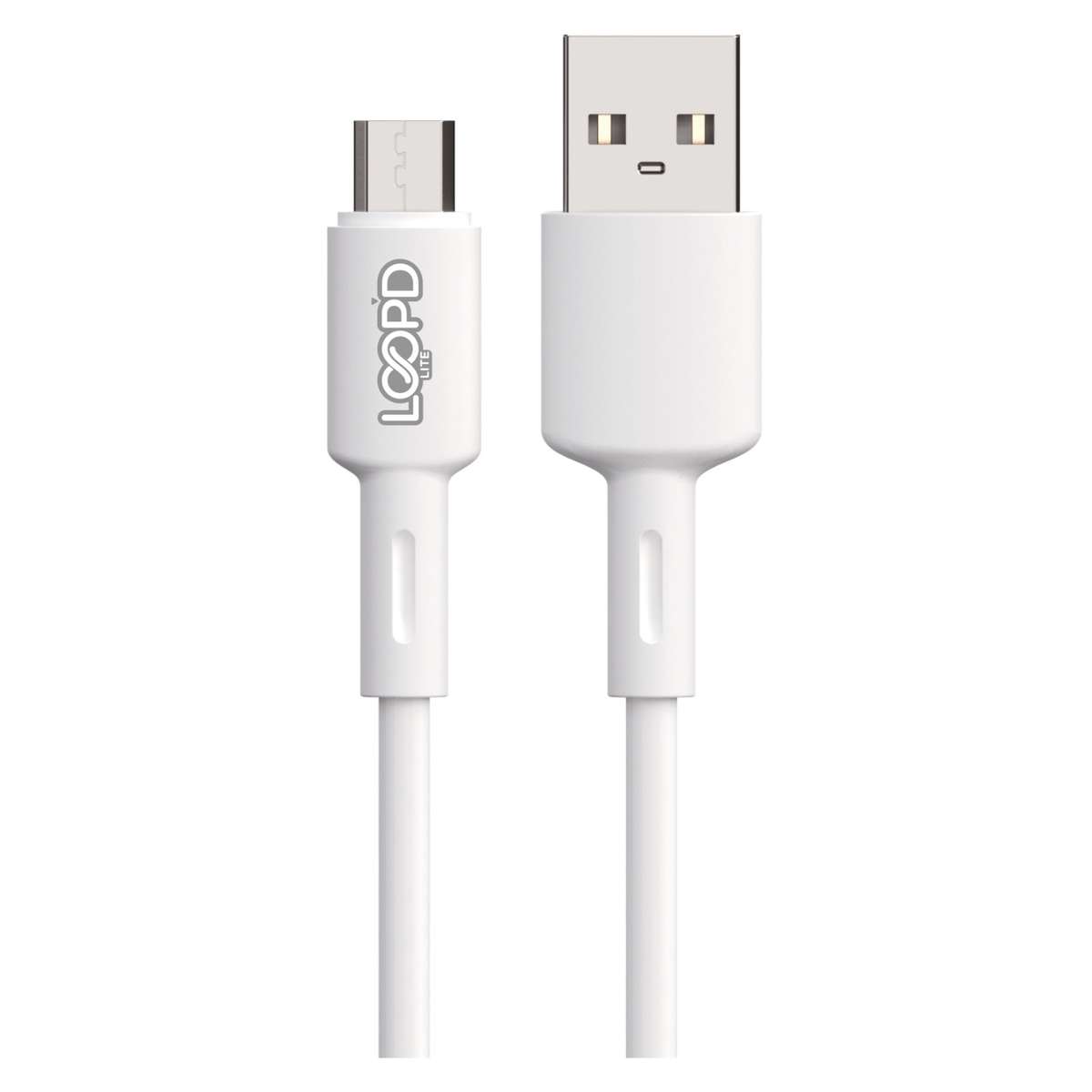 Loopd LITE 12W USB A To Micro USB Cable - 1m White