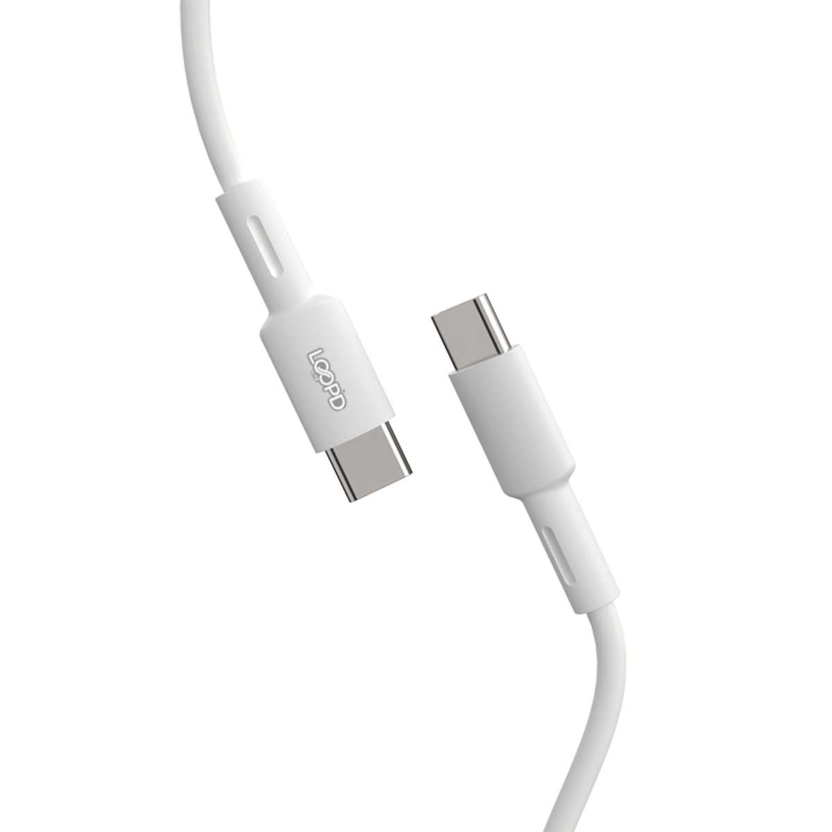 Loopd Lite 60W USB C To USB C Cable - 1m White